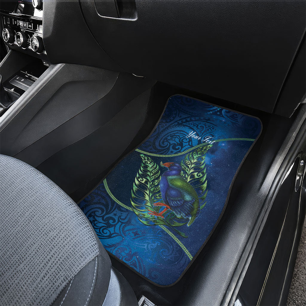 New Zealand Takahe Personalised Car Mats Silver Fern Galaxy Polynesian Pattern