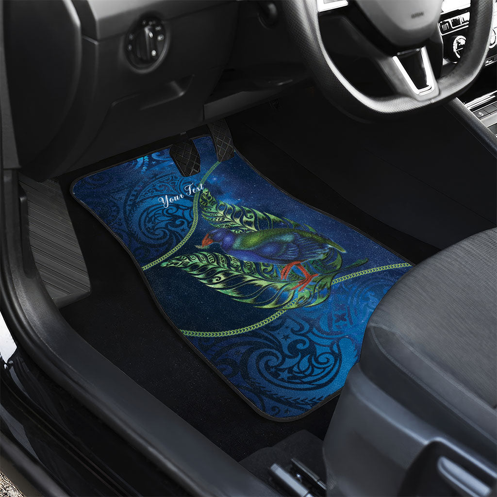 New Zealand Takahe Personalised Car Mats Silver Fern Galaxy Polynesian Pattern