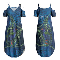 New Zealand Takahe Personalised Couples Matching Summer Maxi Dress and Hawaiian Shirt Silver Fern Galaxy Polynesian Pattern LT22 - Polynesian Pride