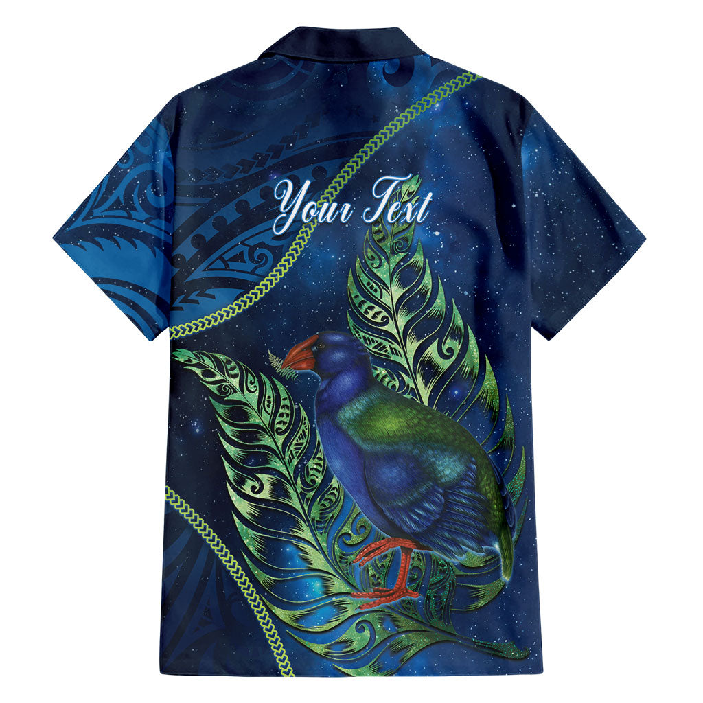 New Zealand Takahe Personalised Family Matching Long Sleeve Bodycon Dress and Hawaiian Shirt Silver Fern Galaxy Polynesian Pattern LT22 - Polynesian Pride