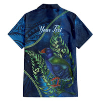 New Zealand Takahe Personalised Family Matching Off The Shoulder Long Sleeve Dress and Hawaiian Shirt Silver Fern Galaxy Polynesian Pattern LT22 - Polynesian Pride