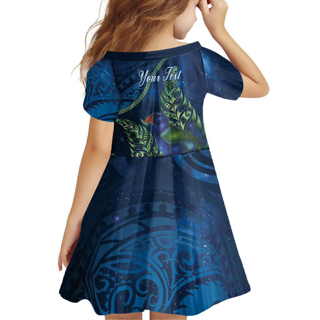New Zealand Takahe Personalised Family Matching Off Shoulder Maxi Dress and Hawaiian Shirt Silver Fern Galaxy Polynesian Pattern