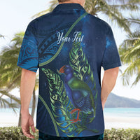 New Zealand Takahe Personalised Hawaiian Shirt Silver Fern Galaxy Polynesian Pattern