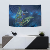 New Zealand Takahe Personalised Tapestry Silver Fern Galaxy Polynesian Pattern