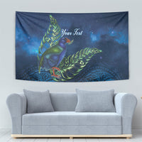 New Zealand Takahe Personalised Tapestry Silver Fern Galaxy Polynesian Pattern
