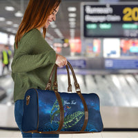 New Zealand Takahe Personalised Travel Bag Silver Fern Galaxy Polynesian Pattern