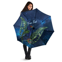 New Zealand Takahe Personalised Umbrella Silver Fern Galaxy Polynesian Pattern