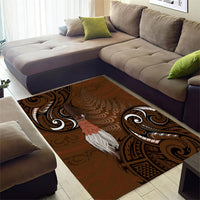 New Zealand Taiaha Area Rug Maori Weapon Silver Fern Maori Pattern