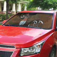 New Zealand Taiaha Auto Sun Shade Maori Weapon Silver Fern Maori Pattern