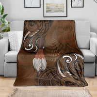 New Zealand Taiaha Blanket Maori Weapon Silver Fern Maori Pattern