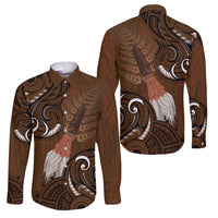 New Zealand Taiaha Family Matching Long Sleeve Bodycon Dress and Hawaiian Shirt Maori Weapon Silver Fern Maori Pattern