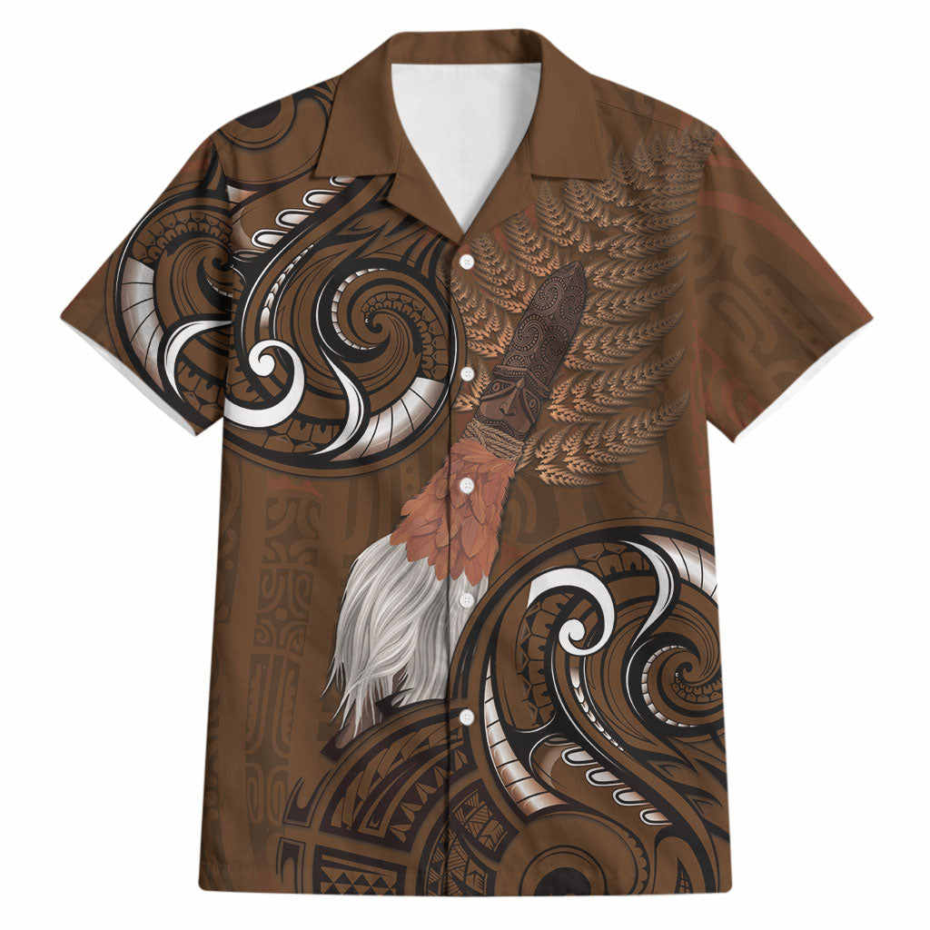 New Zealand Taiaha Hawaiian Shirt Maori Weapon Silver Fern Maori Pattern