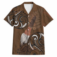 New Zealand Taiaha Hawaiian Shirt Maori Weapon Silver Fern Maori Pattern
