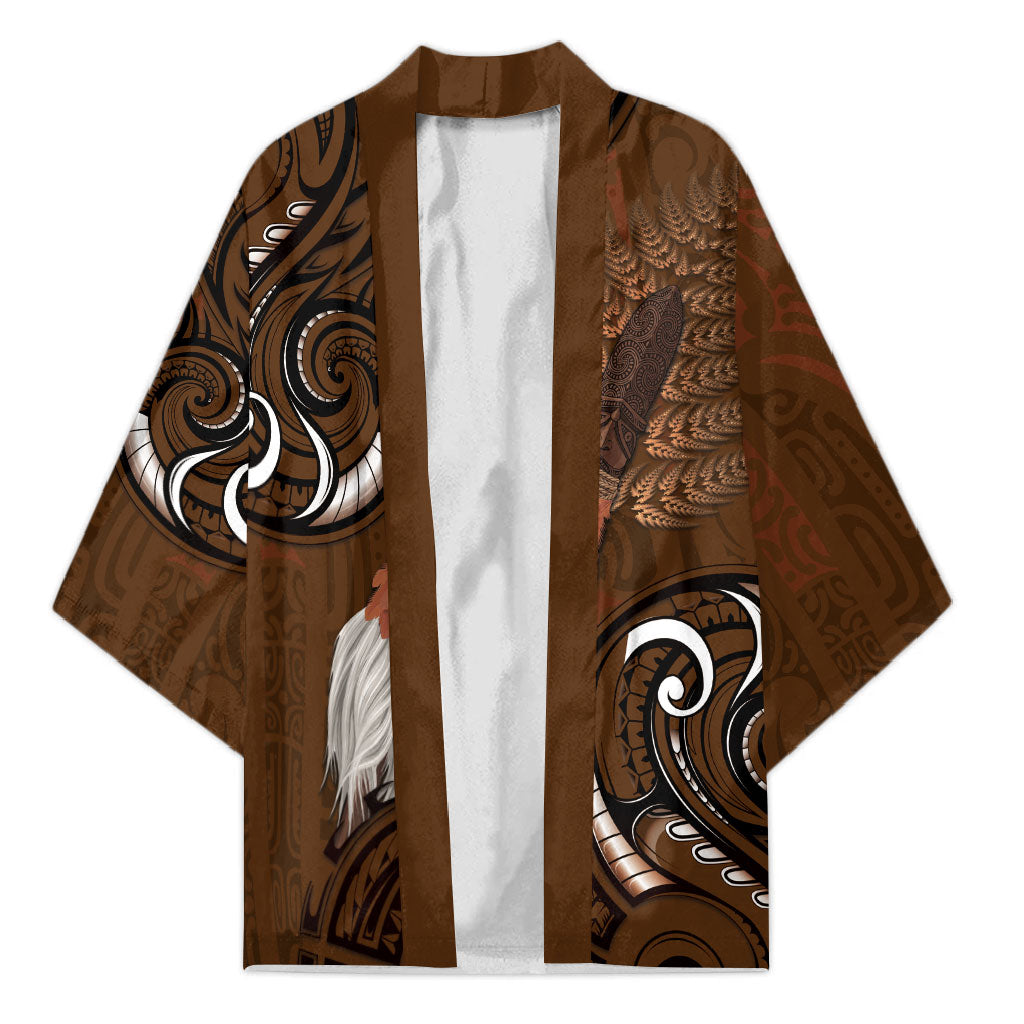 New Zealand Taiaha Kimono Maori Weapon Silver Fern Maori Pattern
