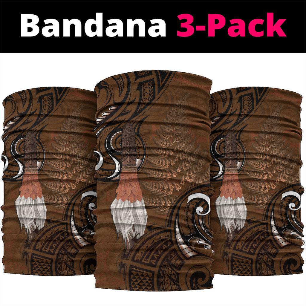 New Zealand Taiaha Neck Gaiter Maori Weapon Silver Fern Maori Pattern