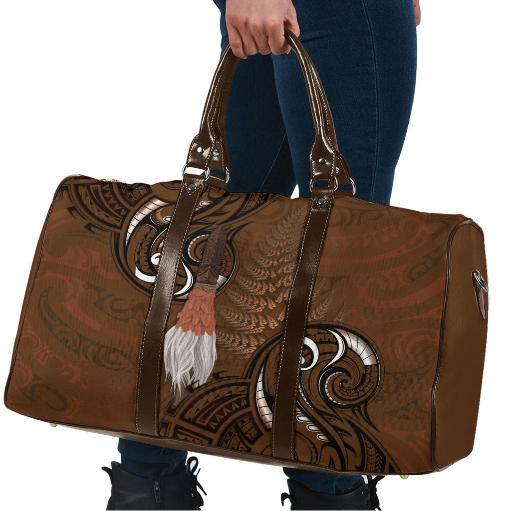 New Zealand Taiaha Travel Bag Maori Weapon Silver Fern Maori Pattern