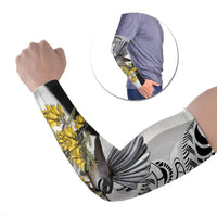 New Zealand Fantail Bird Arm Sleeves Maori Piwakawaka Kowhai Maori Pattern