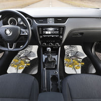 New Zealand Fantail Bird Car Mats Maori Piwakawaka Kowhai Maori Pattern