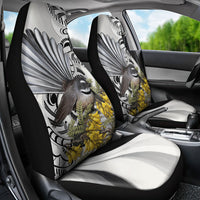 New Zealand Fantail Bird Car Seat Cover Maori Piwakawaka Kowhai Maori Pattern