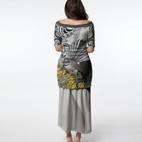New Zealand Fantail Bird Puletasi Maori Piwakawaka Kowhai Maori Pattern