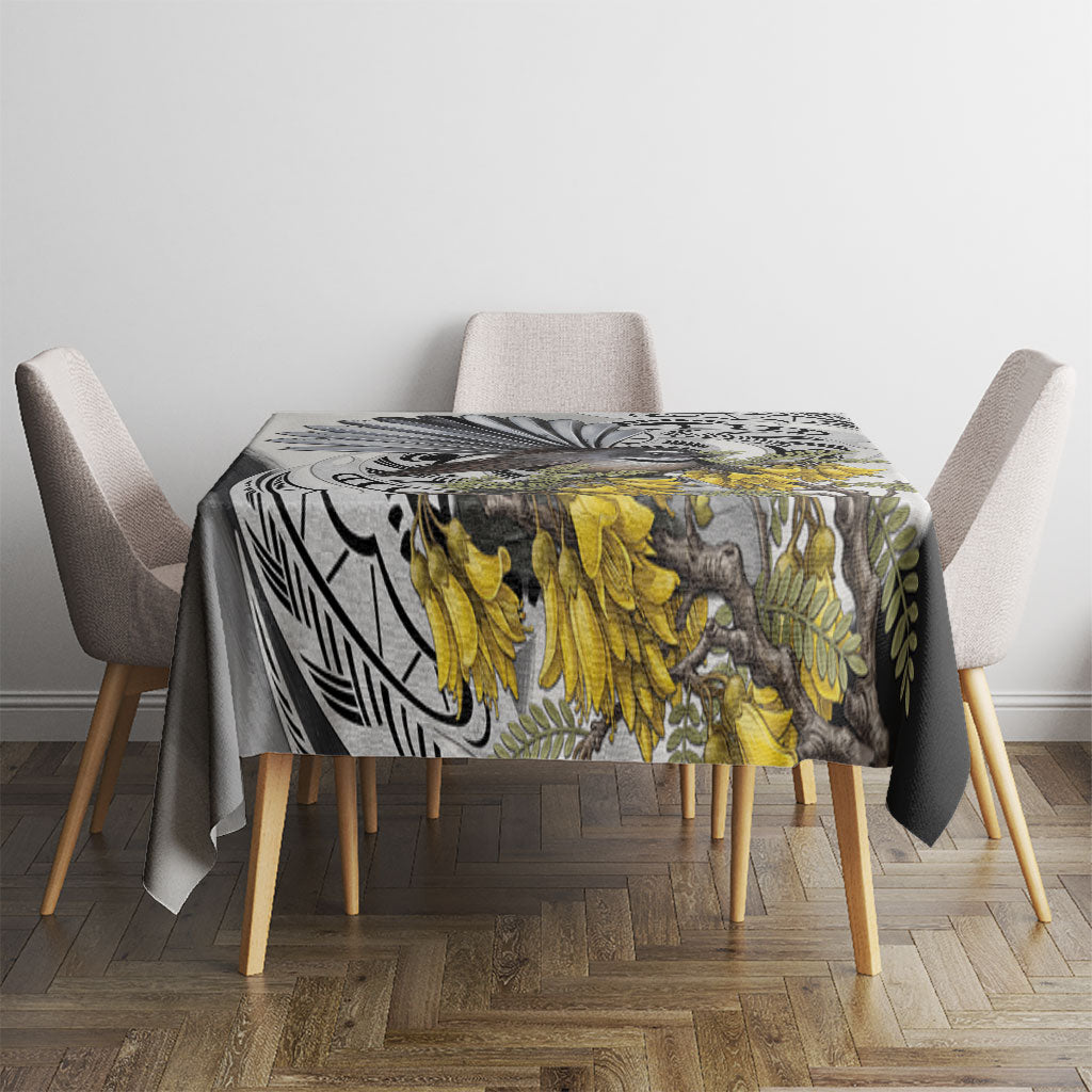 New Zealand Fantail Bird Tablecloth Maori Piwakawaka Kowhai Maori Pattern