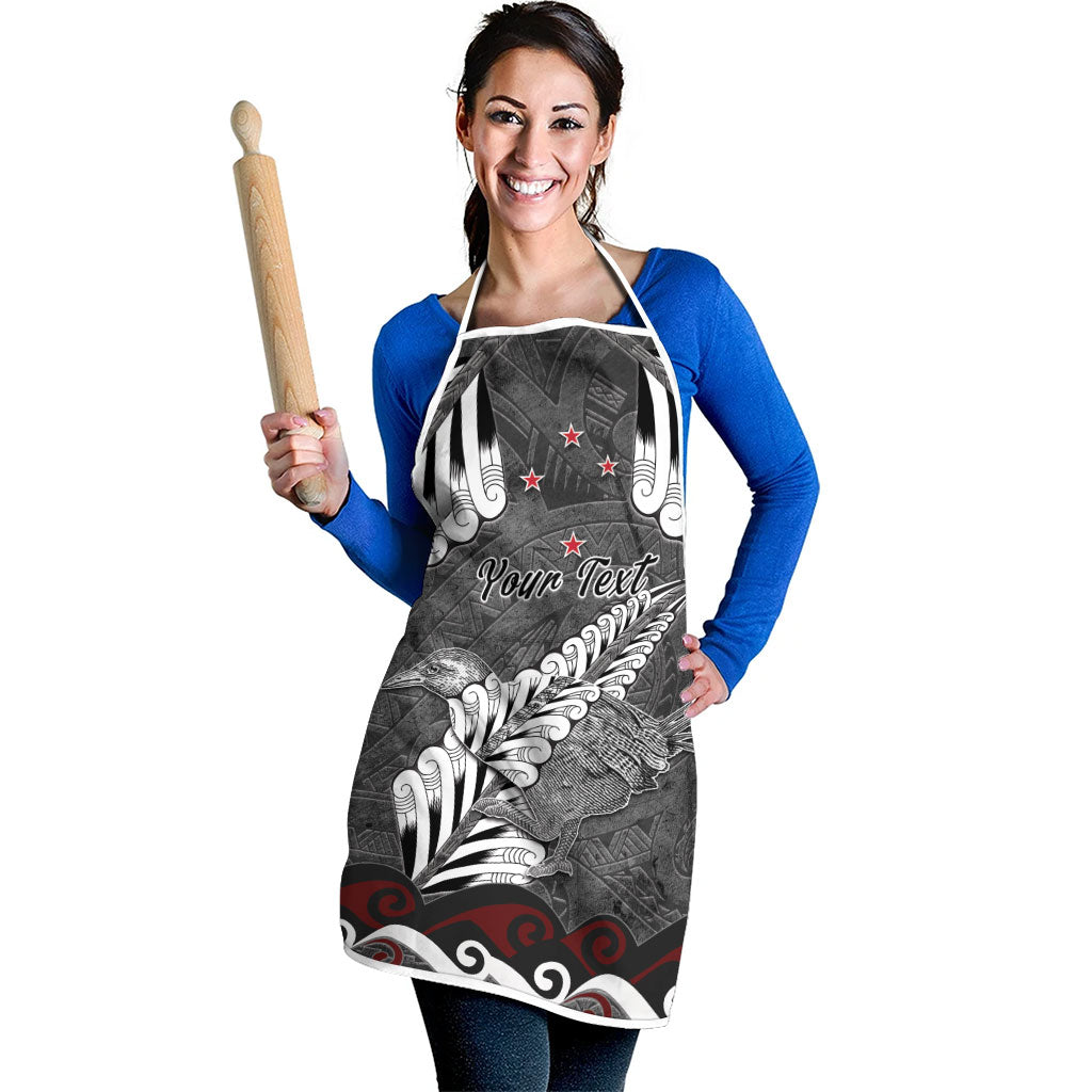 New Zealand Weka Personalised Apron Aotearoa Hen Silver Fern Maori Pattern