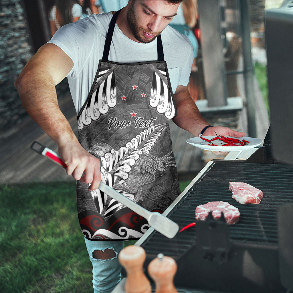 New Zealand Weka Personalised Apron Aotearoa Hen Silver Fern Maori Pattern
