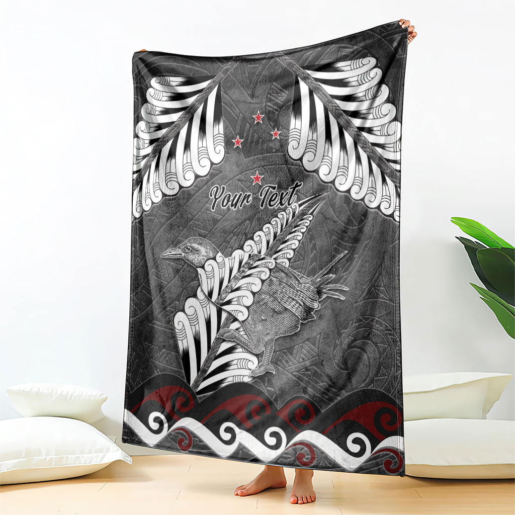 New Zealand Weka Personalised Blanket Aotearoa Hen Silver Fern Maori Pattern