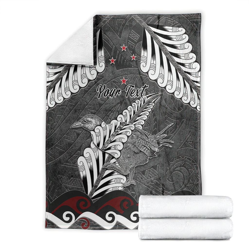 New Zealand Weka Personalised Blanket Aotearoa Hen Silver Fern Maori Pattern