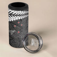 New Zealand Weka Personalised 4 in 1 Can Cooler Tumbler Aotearoa Hen Silver Fern Maori Pattern