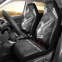 New Zealand Weka Personalised Car Seat Cover Aotearoa Hen Silver Fern Maori Pattern