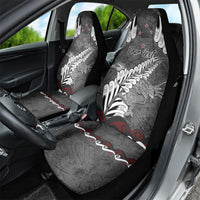 New Zealand Weka Personalised Car Seat Cover Aotearoa Hen Silver Fern Maori Pattern
