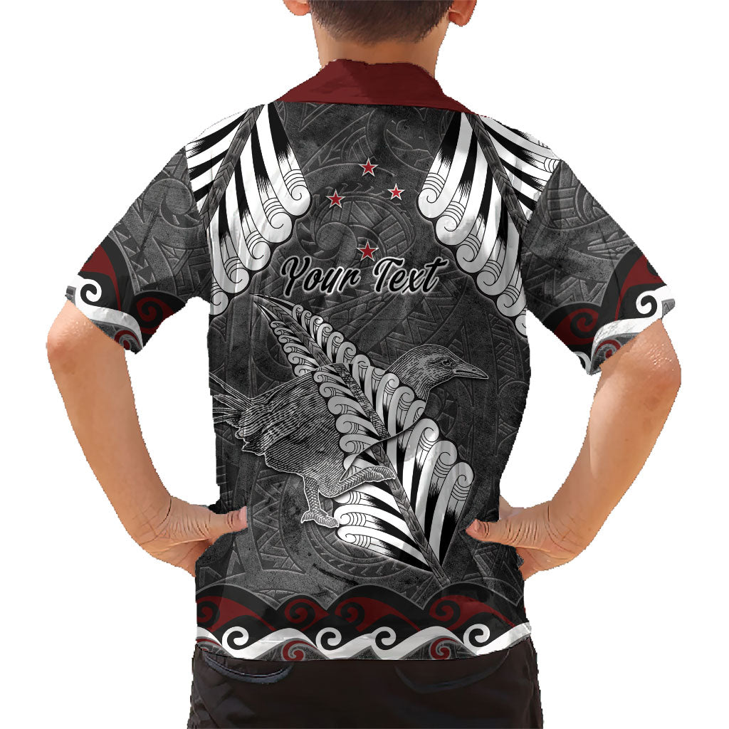 New Zealand Weka Personalised Family Matching Mermaid Dress and Hawaiian Shirt Aotearoa Hen Silver Fern Maori Pattern LT22 - Polynesian Pride