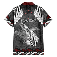 New Zealand Weka Personalised Family Matching Off Shoulder Maxi Dress and Hawaiian Shirt Aotearoa Hen Silver Fern Maori Pattern LT22 - Polynesian Pride