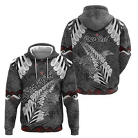 New Zealand Weka Personalised Hoodie Aotearoa Hen Silver Fern Maori Pattern