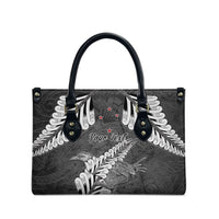 New Zealand Weka Personalised Leather Bag Aotearoa Hen Silver Fern Maori Pattern