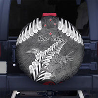 New Zealand Weka Personalised Spare Tire Cover Aotearoa Hen Silver Fern Maori Pattern