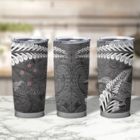 New Zealand Weka Personalised Tumbler Cup Aotearoa Hen Silver Fern Maori Pattern