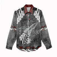 New Zealand Weka Personalised Women Casual Shirt Aotearoa Hen Silver Fern Maori Pattern