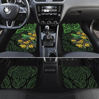 New Zealand Parakeet Bird Car Mats Maori Kakariki Kowhai Maori Pattern