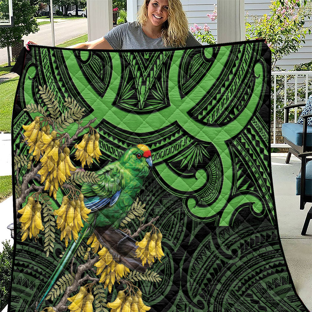 New Zealand Parakeet Bird Quilt Maori Kakariki Kowhai Maori Pattern