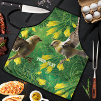 Bellbird New Zealand Personalised Apron Kowhai Flower Maori Pattern