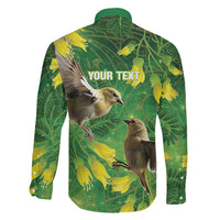 Bellbird New Zealand Personalised Family Matching Puletasi and Hawaiian Shirt Kowhai Flower Maori Pattern LT22 - Polynesian Pride