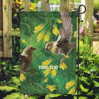 Bellbird New Zealand Personalised Garden Flag Kowhai Flower Maori Pattern