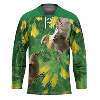 Bellbird New Zealand Personalised Hockey Jersey Kowhai Flower Maori Pattern