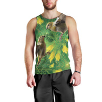 Bellbird New Zealand Personalised Men Tank Top Kowhai Flower Maori Pattern LT22 - Polynesian Pride