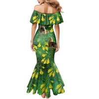 Bellbird New Zealand Personalised Mermaid Dress Kowhai Flower Maori Pattern