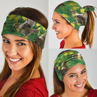 Bellbird New Zealand Personalised Neck Gaiter Kowhai Flower Maori Pattern