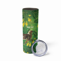 Bellbird New Zealand Personalised Skinny Tumbler Kowhai Flower Maori Pattern LT22 - Polynesian Pride