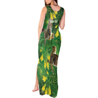 Bellbird New Zealand Personalised Tank Maxi Dress Kowhai Flower Maori Pattern